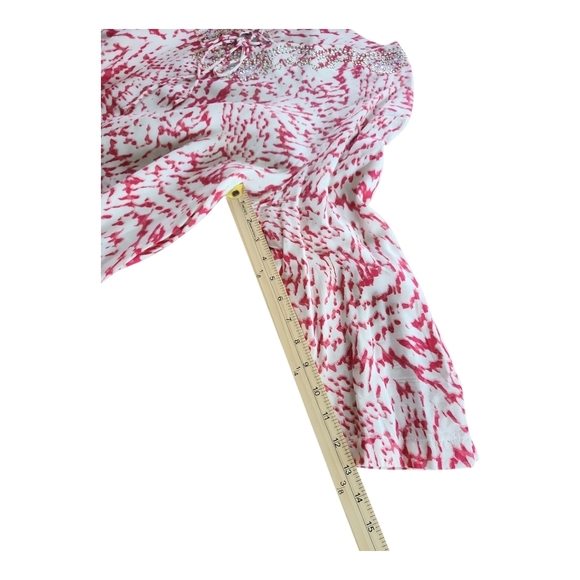 Princess Cruises Red & White Viscose Tunic Top | Boho Resort Wear | Size XL - Picture 9 of 12